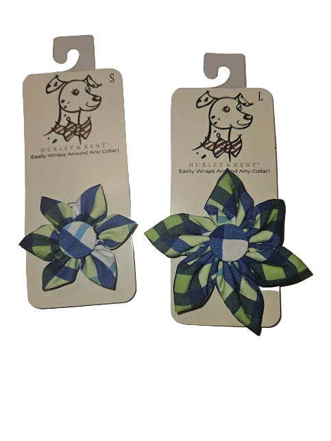 Lime Madras Pinwheel Collar Accessory
