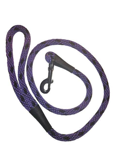 Black Ice Purple Dog Leash 1/2" x 4'
