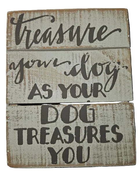 Treasure Slated Wooden Box Sign