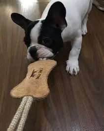 12" Natural Leather Tug Dog Toy